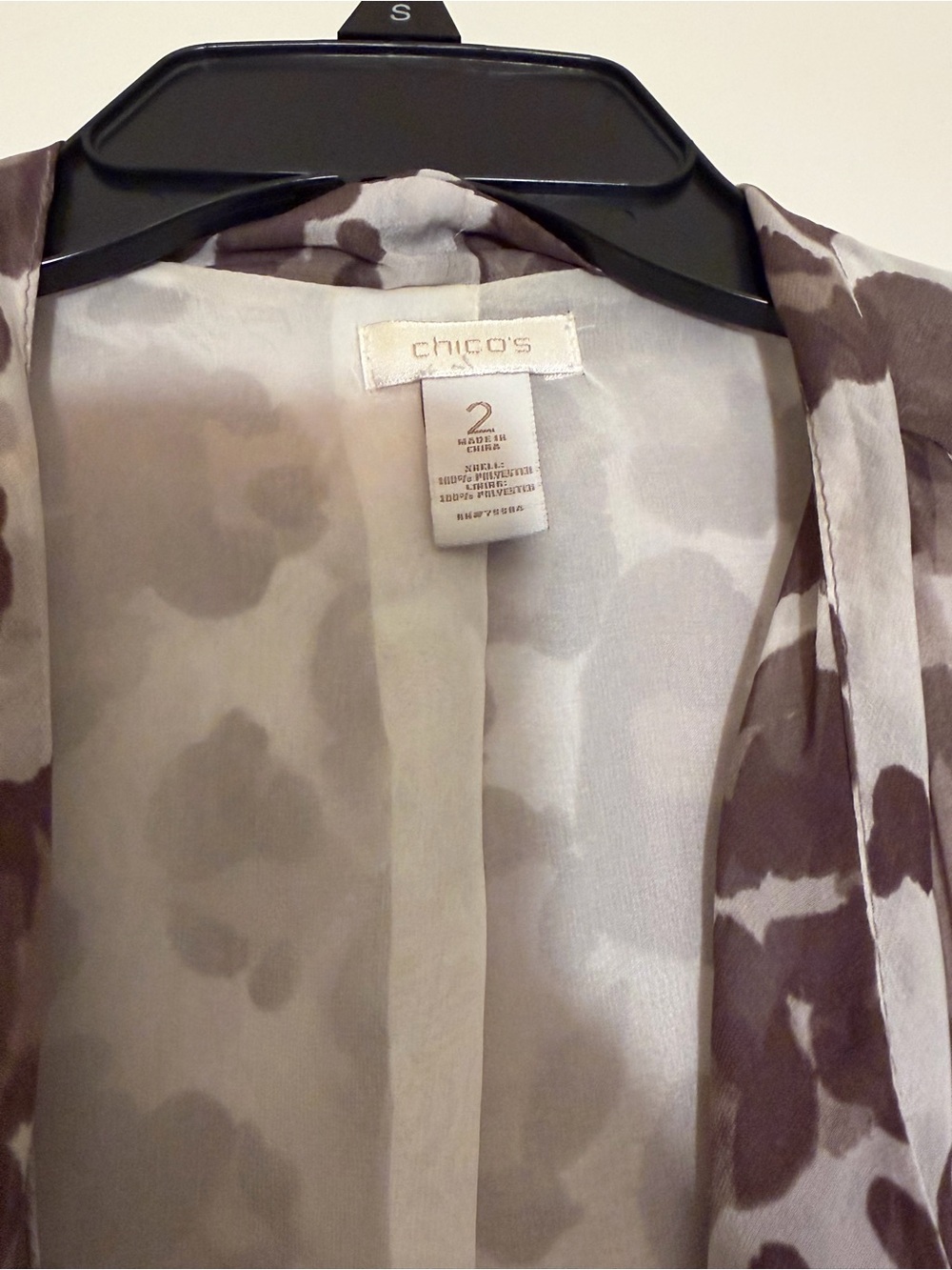 Chico's Taupe & Cream Printed Lightweight Blazer